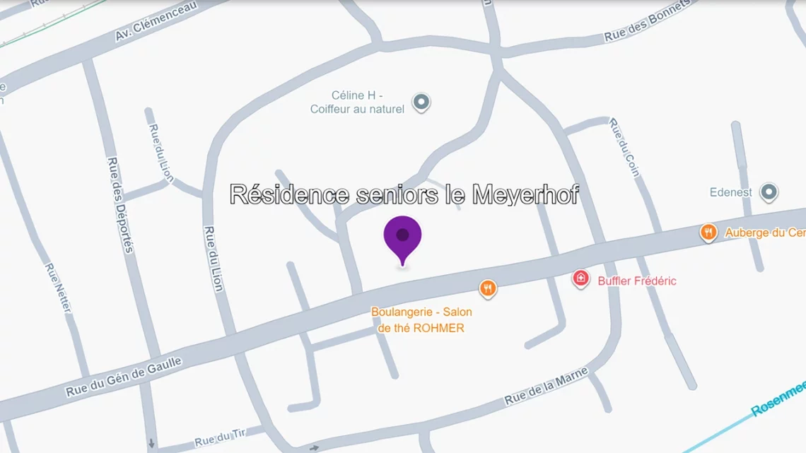 ALFA Immobilier localisation r&eacute;sidence seniors le Meyerhof &agrave; Rosheim
